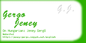 gergo jeney business card
